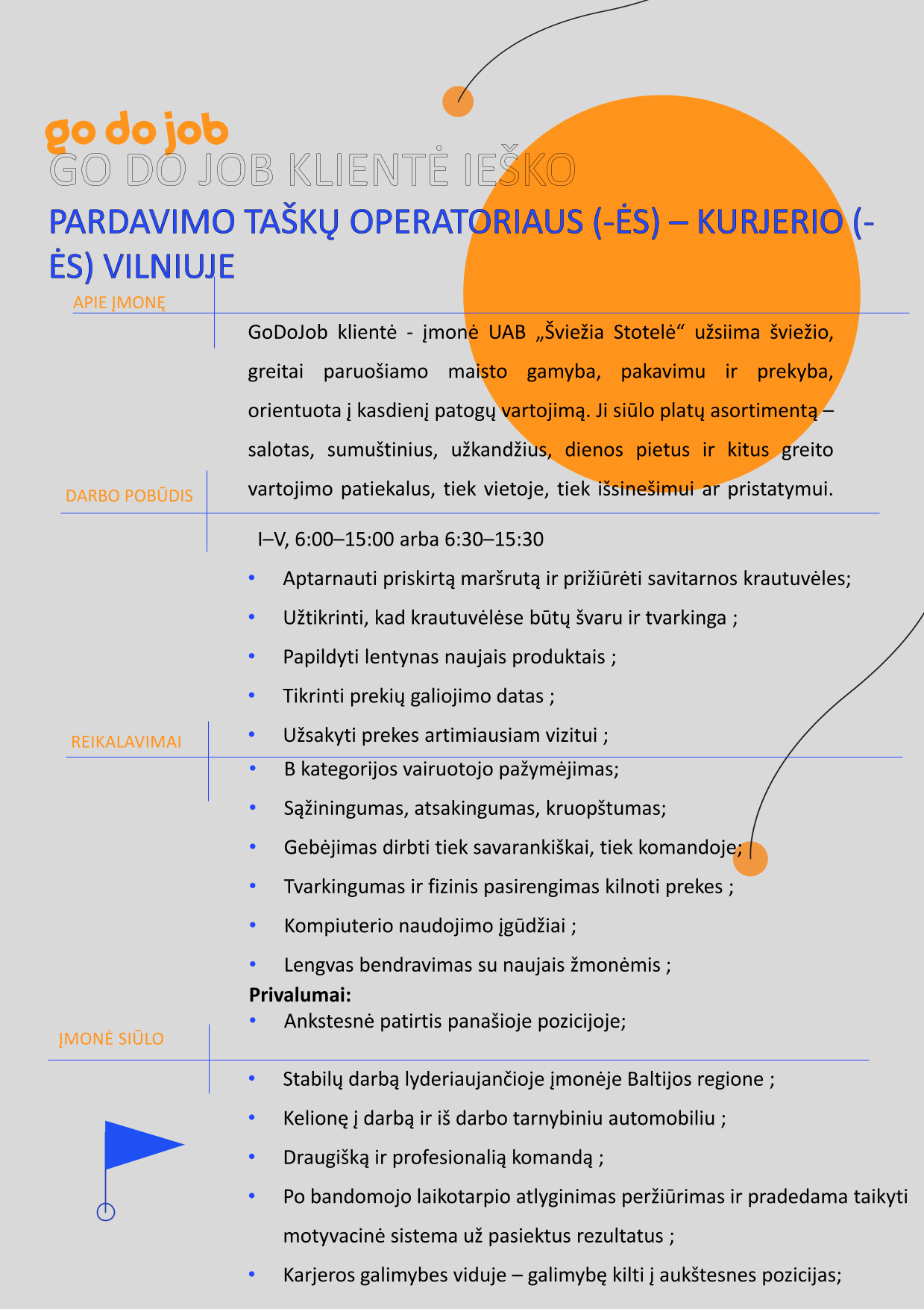 Pardavimo taškų operatorius (-ė) – kurjeris (-ė) Vilniuje, GoDoJob | CV ...