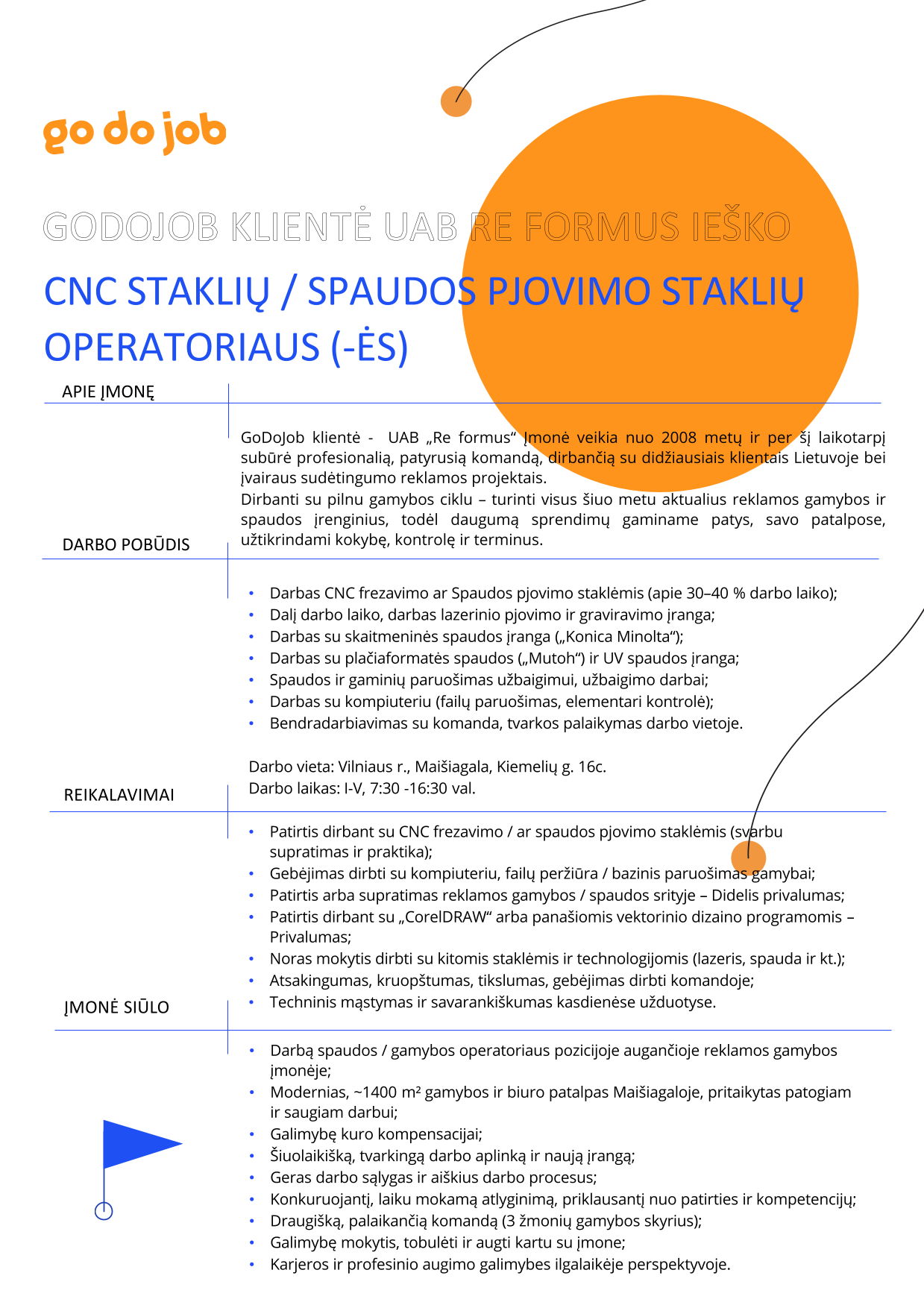 CNC staklių / Spaudos pjovimo operatorius (-ė) (Reklamos gamyba ...